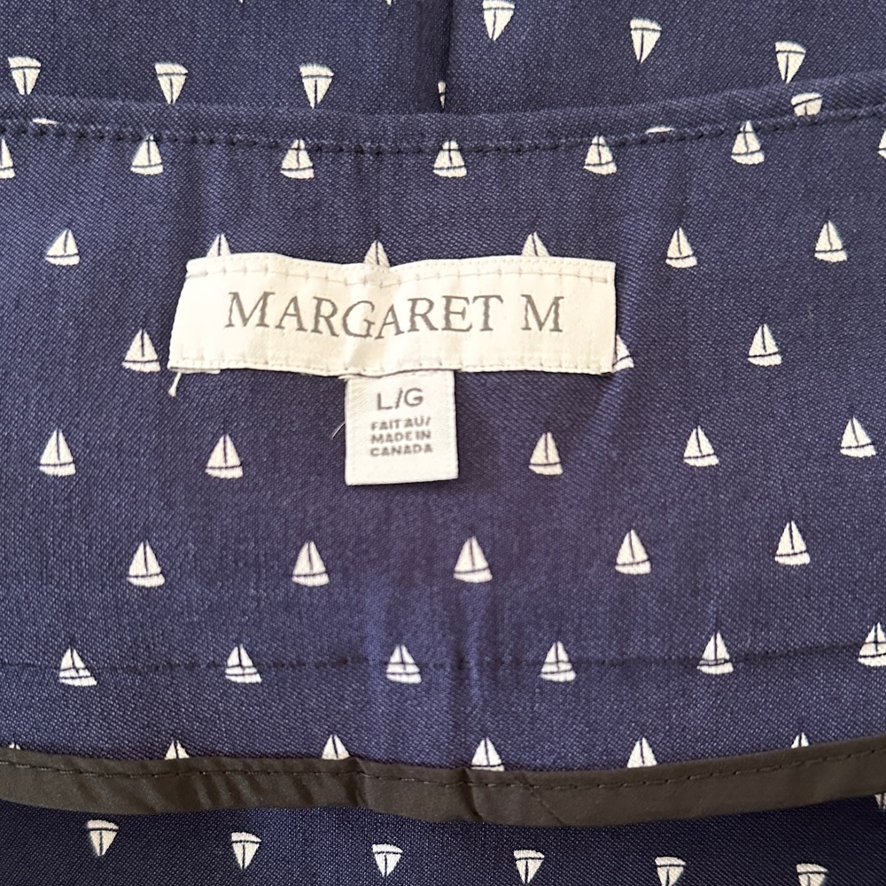 Margaret M Dark Blue Midi Skirt with Sailboat Pattern - Picture 7 of 9